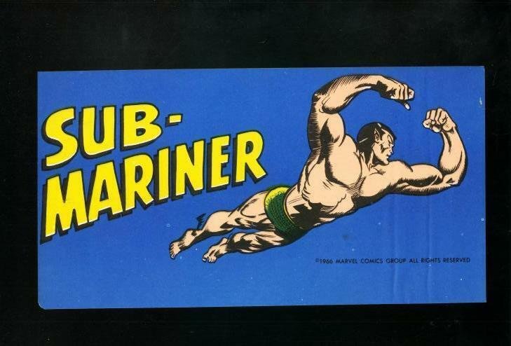 SUB-MARINER BUMPER STICKER 1966-MARVEL COMICS-ELUSIVE ! VF/NM