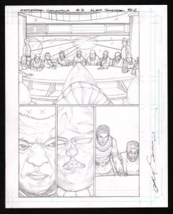 Battlestar Galactica #3 pg 2 Original Pencil art  ALEX SANCHEZ