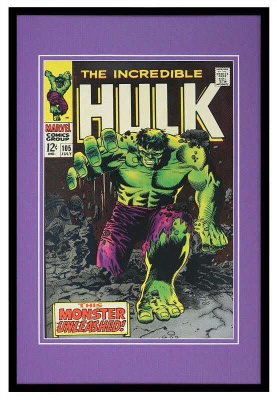 Incredible Hulk #105 Marvel Framed 12x18 Official Repro Cover Display 