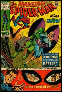 Amazing Spider-man #94 1971-John Romita -Sal Buscema-Origin FN