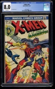 X-Men #91 CGC VF 8.0 White Pages Magneto! Marvel Comics