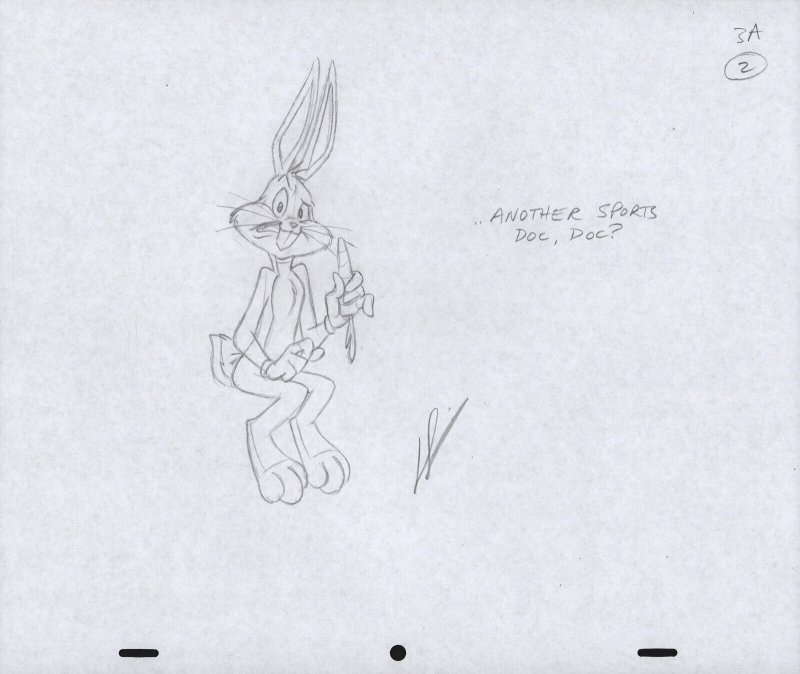 Bugs Bunny Animation Pencil Art - 3A-2 - ...Another Sports Doc, Doc?