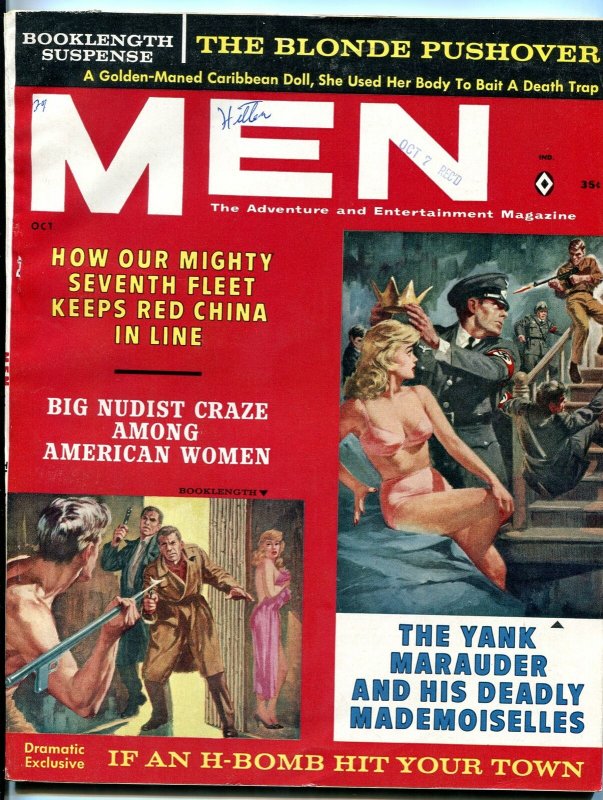 Men Magazine October 1961--FANTASTIC WEAPONS FEATURE-F. BOLLE FN