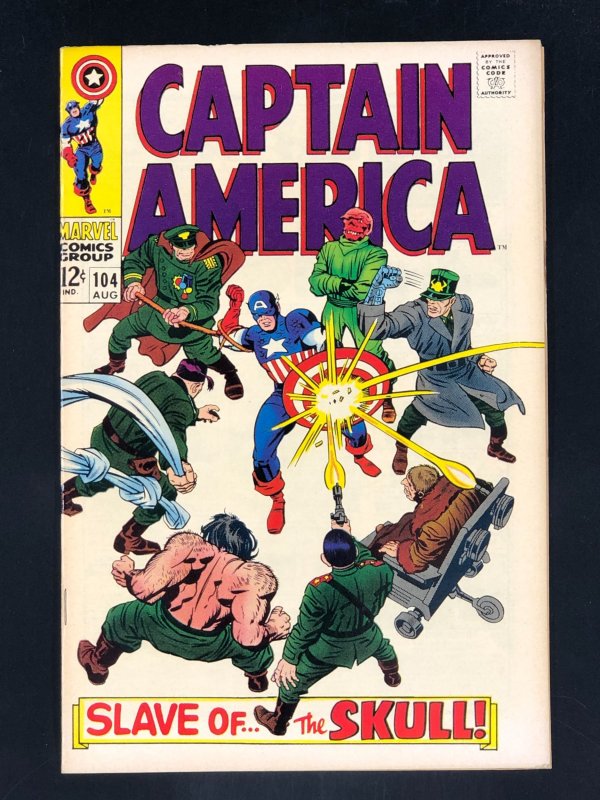 Captain America #104 (1968) VF Red Skull App, Half Page Ad for Silver Surfer