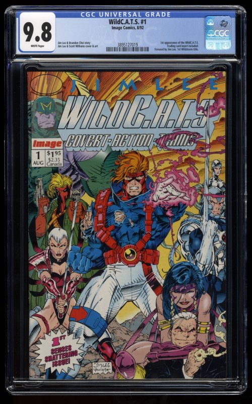 WildC.A.T.S. #1 CGC NM/M 9.8 White Pages Jim Lee Cover and Art!