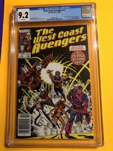 West Coast Avengers #1 CGC 9.2 WHITE (1985) NEWSSTAND / NEW SLAB