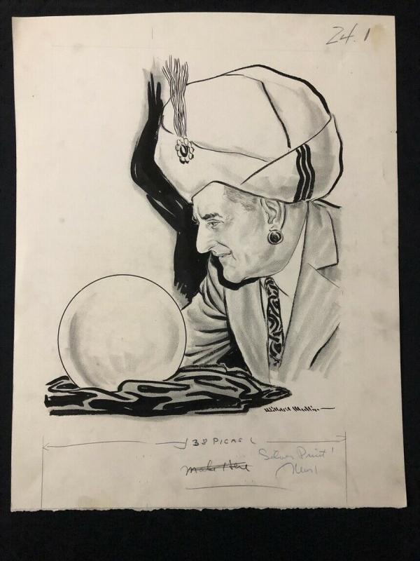 Willard Mullin Original Sporting News Art January 5 1955- Dan Daniel