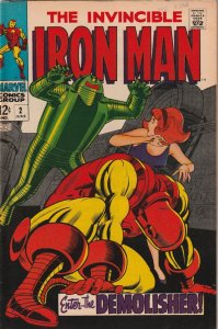 The Invincible Iron Man # 2 FN/VF 1968 Enter The Demolisher [M7]
