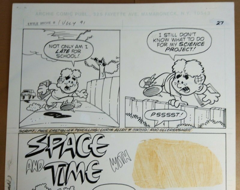 Original art: Chris Allan - Little Archie Digest #1 pg 27 splash!