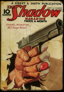 PULP:  The Shadow Pulp July 1 1934- Charg Monster- Maxwell Grant reading copy