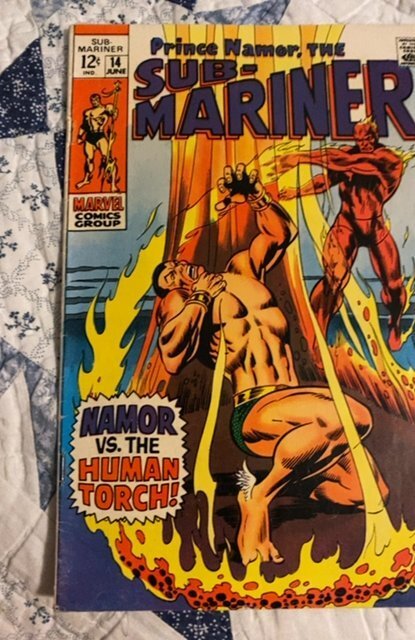 Sub-Mariner #14 (1969)namor vs human torch