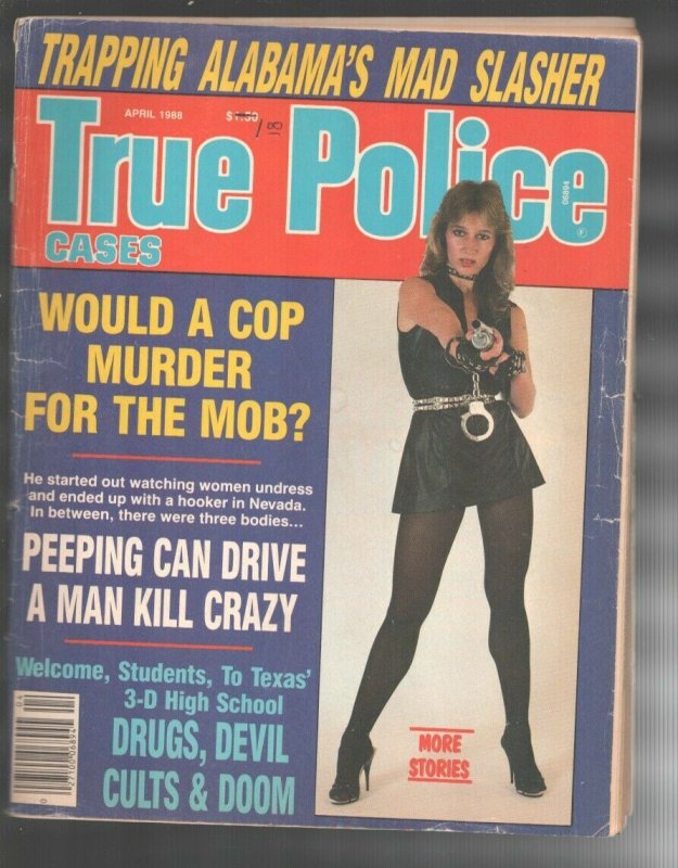 True Police Cases 4/1988-Globe-Gun moll in handcuffs cover photo-Mafia-Devil ...