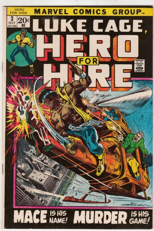 Luke Cage Hero for Hire #3 (Oct-72) VF/NM- High-Grade Luke Cage