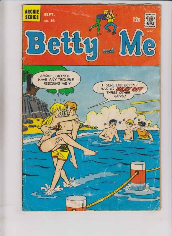 Betty and Me #16 low grade - archie comics 1968 - beat off cover - innuendo