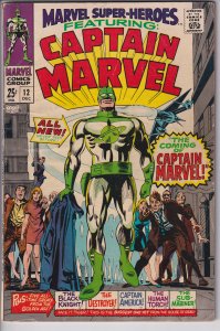 MARVEL SUPER-HEROES #12 (Dec 1967) VG+ 4.5. Origin/1st app Captain Marvel!