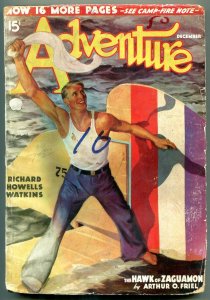 Adventure Pulp December 1936- Hawk of Zaguamon G/VG