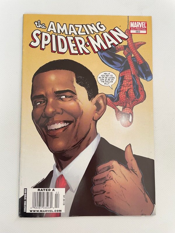 Amazing Spider-Man # 583 VF 2nd Print Marvel Comic Book Obama Cover 22 J245