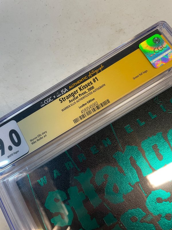 CGC 9.0 Stranger Kisses #1 Leather Edition SIGNED Warren Ellis Avatar Press