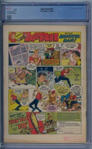SUPERMAN #24 CGC 7.0 CLASSIC FLAG COVER JACK BURNLEY WHITE PAGES
