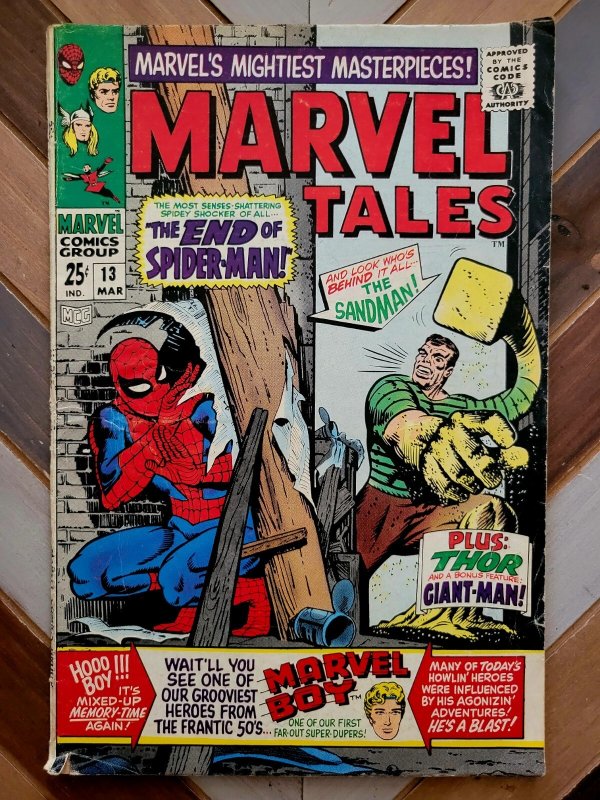 Marvel Tales #13 VG (1968) SPIDER-MAN, MARVEL BOY, THOR, GIANT-MAN. Ditko Cover