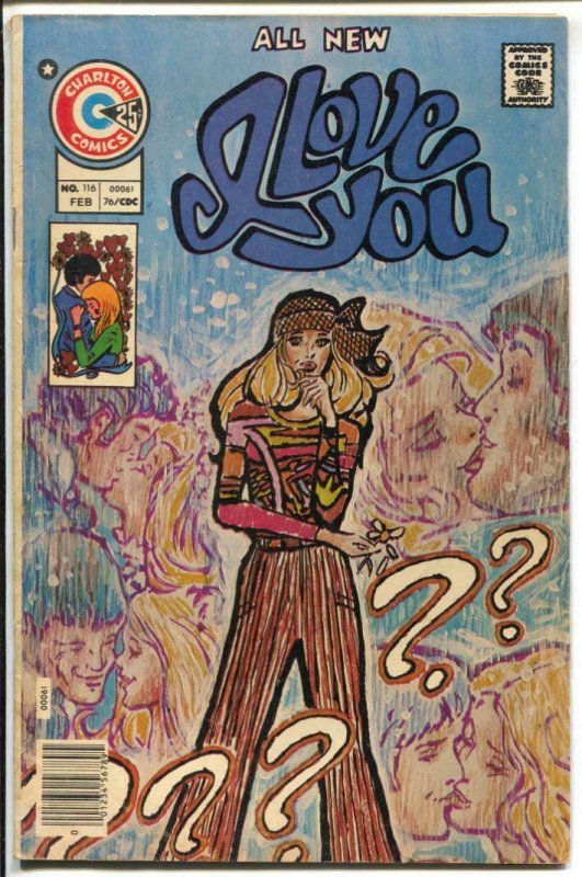 I Love You #116 1976-Charlton-spicy panels-mad art style cover-VG