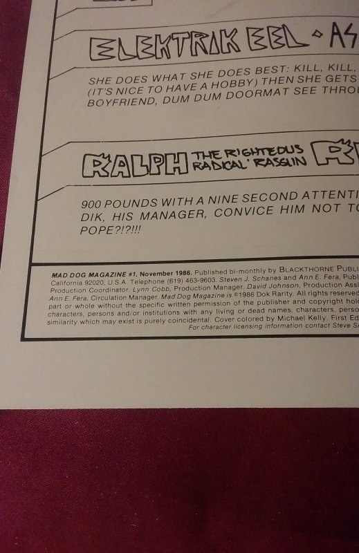 Mad Dog Magazine #1 (1986)