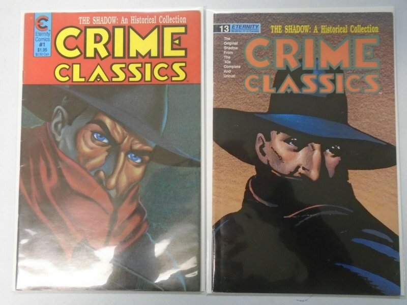 Crime Classics #1+13 Shadow reprints 1st and last issues 6.0 FN (1988+89 Eternit