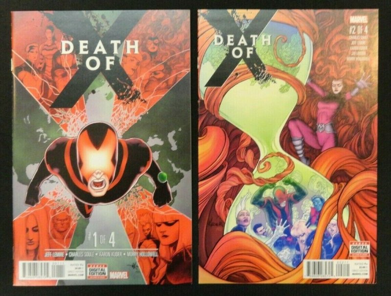 Death of X #1-4 Complete Mini Series Lot of 4 Aaron Kuder, Jeff Lemire 1 2 3 4