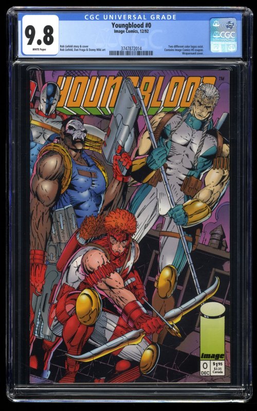 Youngblood #0 CGC NM/M 9.8 White Pages Rob Liefeld Story and Cover!