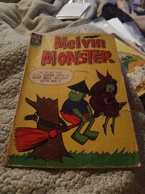 Melvin Monster No. 6 January 1967 Dell Comic Book silver age cartoon witch cover