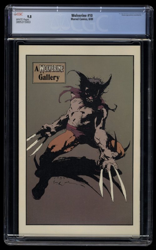 Wolverine #10 CGC NM/M 9.8 White Pages Sabertooth battle!