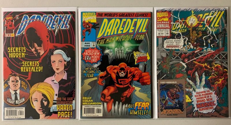 Daredevil 1st series comics lot #321-366 + 1 annual 27 diff avg 6.0 (1993-97)