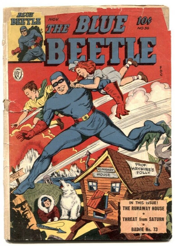 Blue Beetle #36 1944-Fox Golden Age- Runaway House F/G 