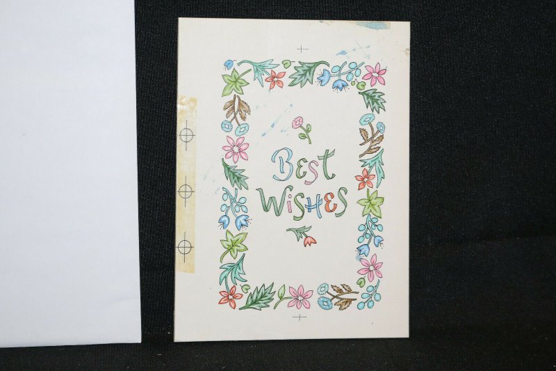 Best Wishes Flowers #8159 - Greeting Card Painted Art by Unknown