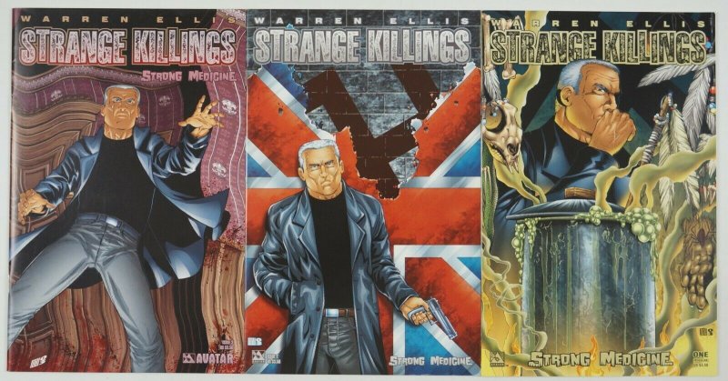 Warren Ellis' Strange Killings: Strong Medicine #1-3 VF/NM complete series set