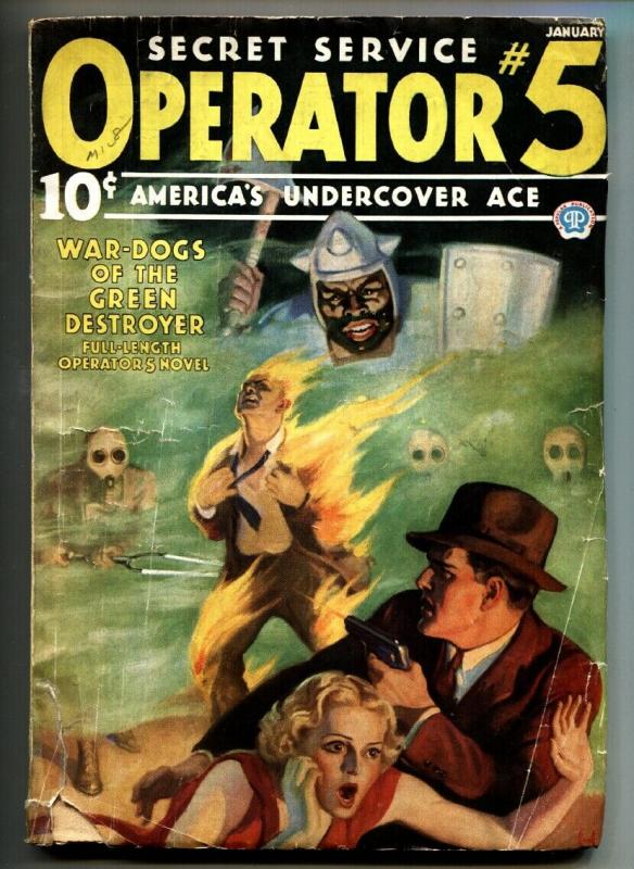 Operator #5 1/1936-Popular-hero pulp-WAR-DOGS OF THE GREEN DESTROYER