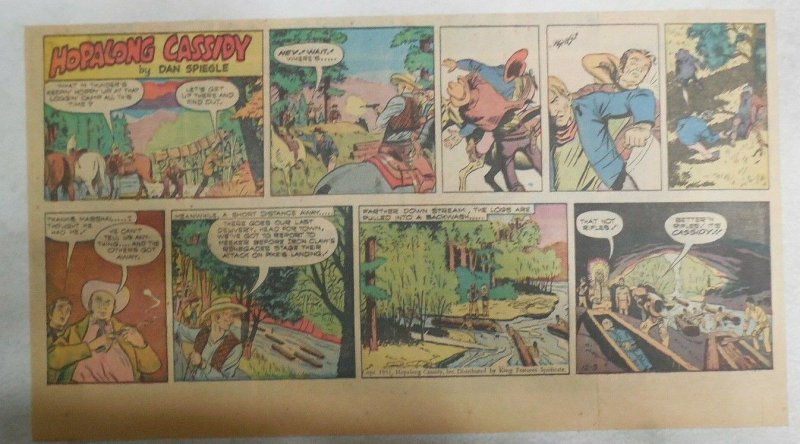 Hopalong Cassidy Sunday Page by Dan Spiegle from 12/9/1951 Size 7.5 x 15 inches