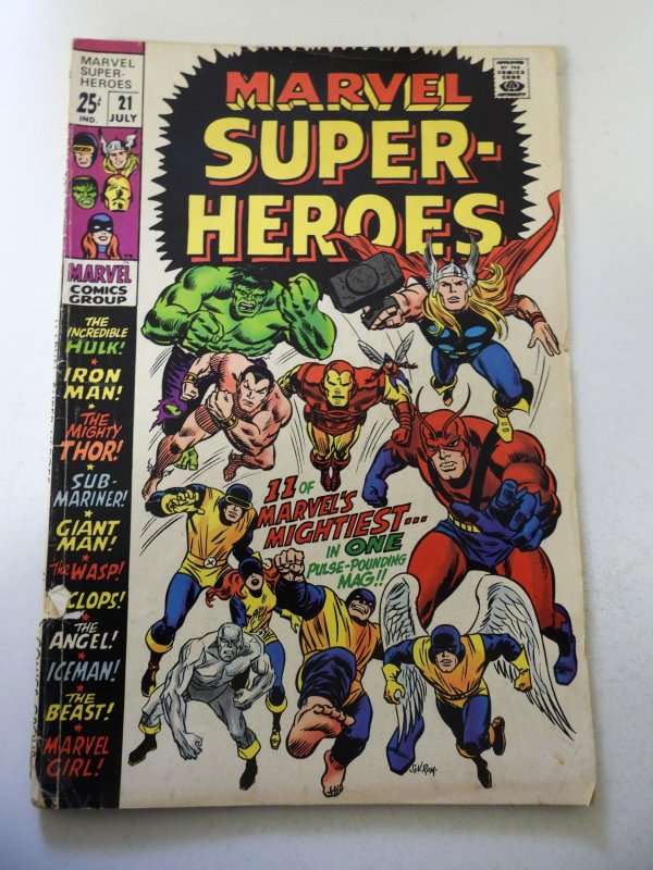 Marvel Super-Heroes #21 (1969) GD/VG Condition 2 Cumulative Spine Split