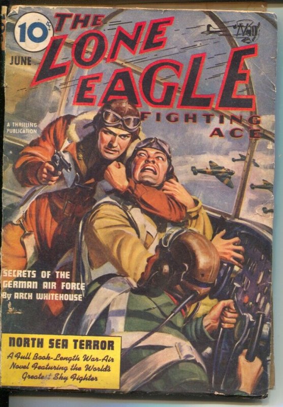Lone Eagle 6/1940-Thrilling-aviation hero pulp-Alex Schomburg-Arch Whitehouse...