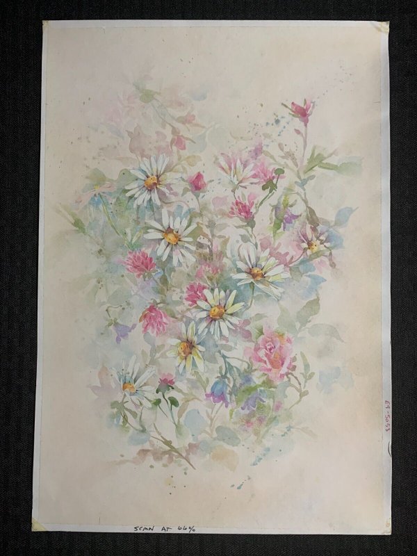 ADDRESSES Large Pink and White Flowers 10.25x15 Greeting Card Art #5053