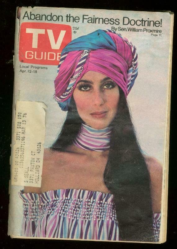 TV Guide April 12 1975- Central Ohio edition- Cher cover
