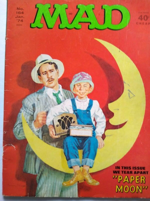 MAD Magazine Jan 1974 No 184 Kung Fu TV Show Satire Paper Moon Movie Ryan O'Neal