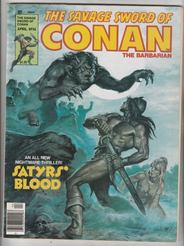 Savage Sword of Conan #51 (Apr-80) Satyr's Blood! VF/NM- High-Grade Conan