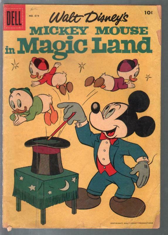 Mickey Mouse in Magic Land-Four Color Comics #819-Dell-1957-Disney-FR/G 