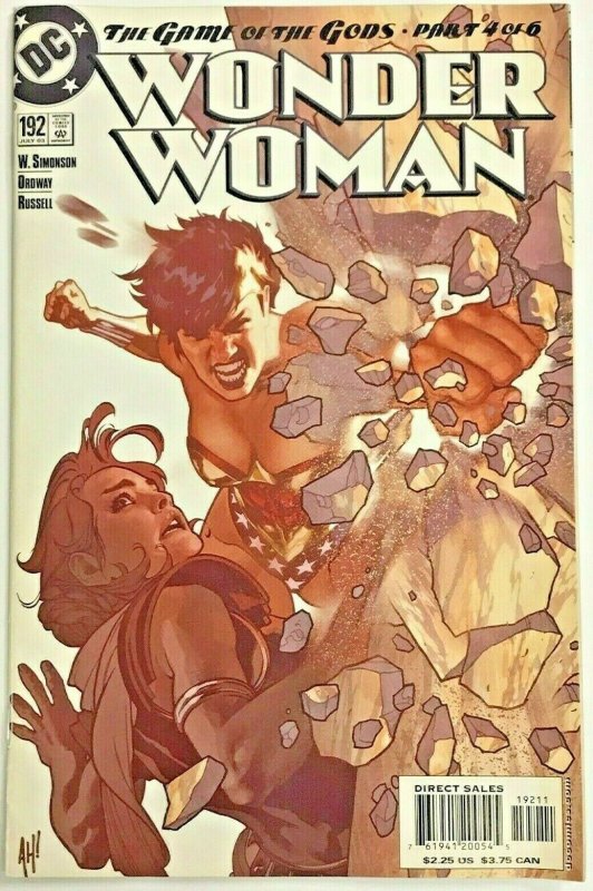 WONDER WOMAN#192 VF 2002 ADAM HUGHES COVER DC COMICS 