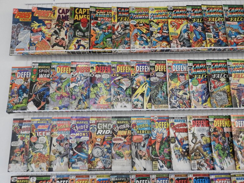 Huge Lot 150 Low Grade Comics W/ Captain America, Defenders, Iron Man See desc