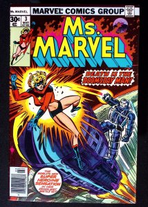 Ms. Marvel #3 - Doomsday Man - Milgrom & Sinnott Cover - Buscema - 1977 - VF/NM