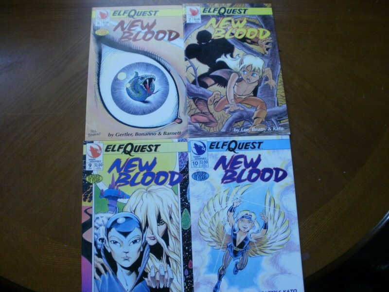 4 Near-Mint Warp ELFQUEST Comic NEW BLOOD #6 #7 #9 #10 (1993) Gertler Lee Yale