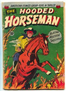 Hooded Horseman #24 1952- ACG Western Comic- missing centerfold
