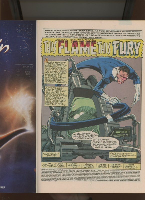 (1992) Fantastic Four #371: EMBOSSED COVER! DIRECT! COMBINED SHIPPING! (9.2)